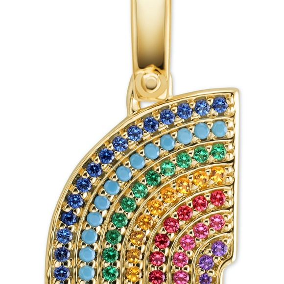 COPY - Michael Kors Gold-Tone Sterling Silver Multicolor Pavé Rainbow Charm - Picture 2 of 6